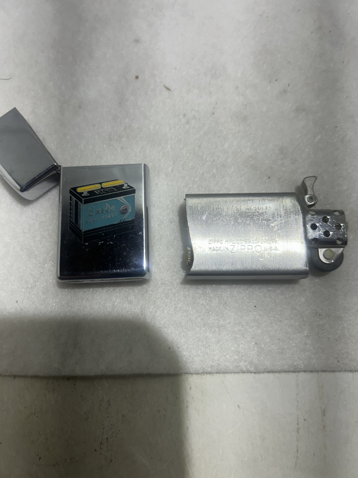 Exide Sure Start Battery Zippo Lighter Gas & Oil NOS Never Used!! (Very Rare)