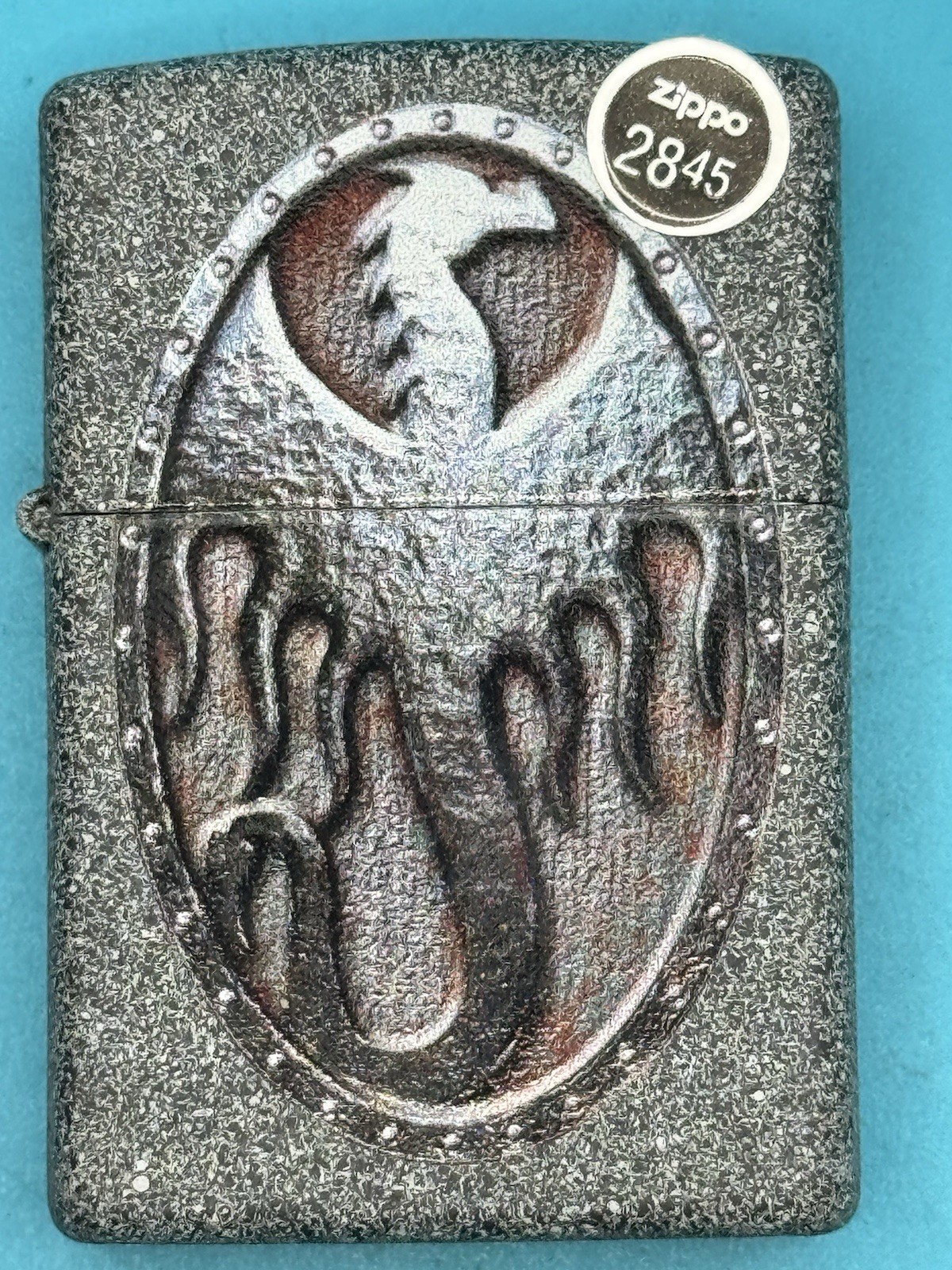 2021 Metal Dragon Design Gray Crackle Zippo Lighter NEW