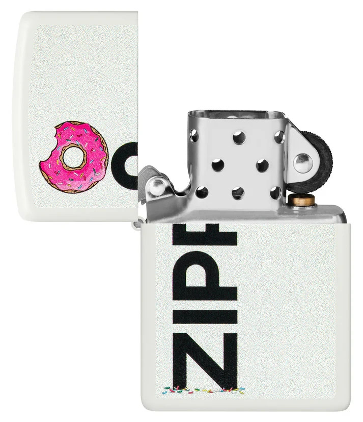 AUTHENTIC Zippo Lighter DELICIOUS FROSTED DOUGHNUT FUN White Matte NEW 2025