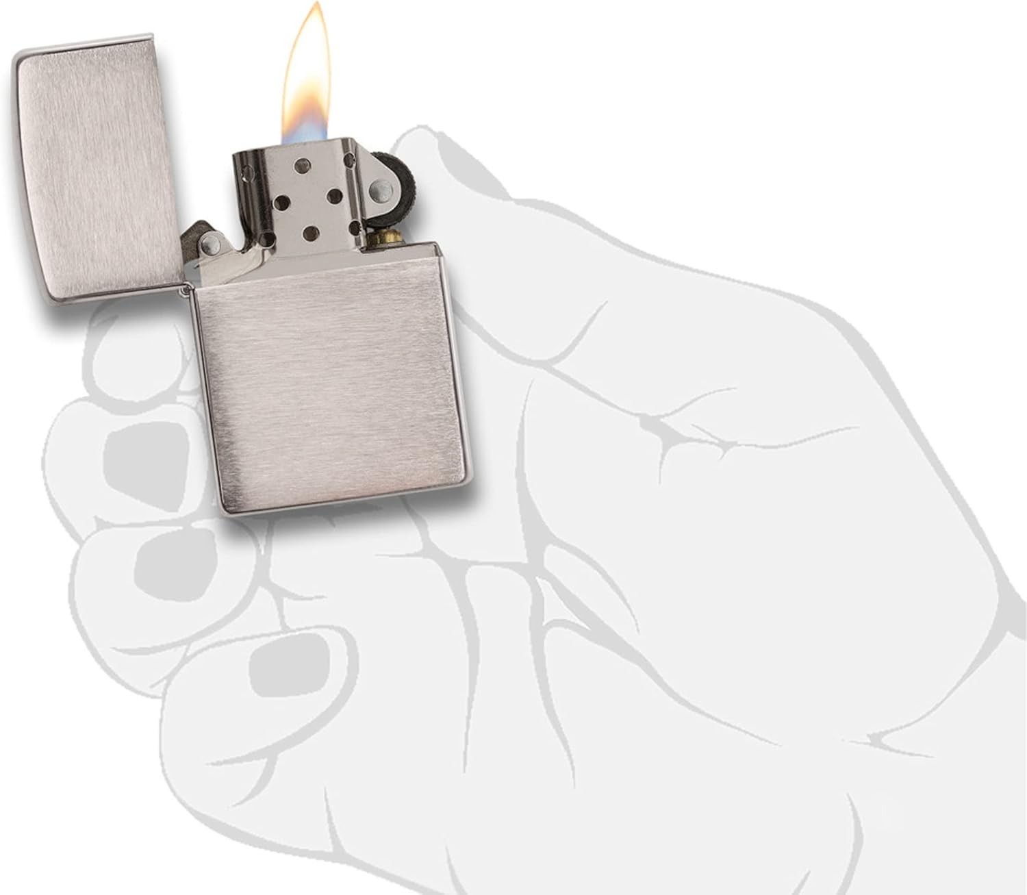 Timeless Classic Pocket Lighter – Durable Brushed Chrome, Windproof & Refillable