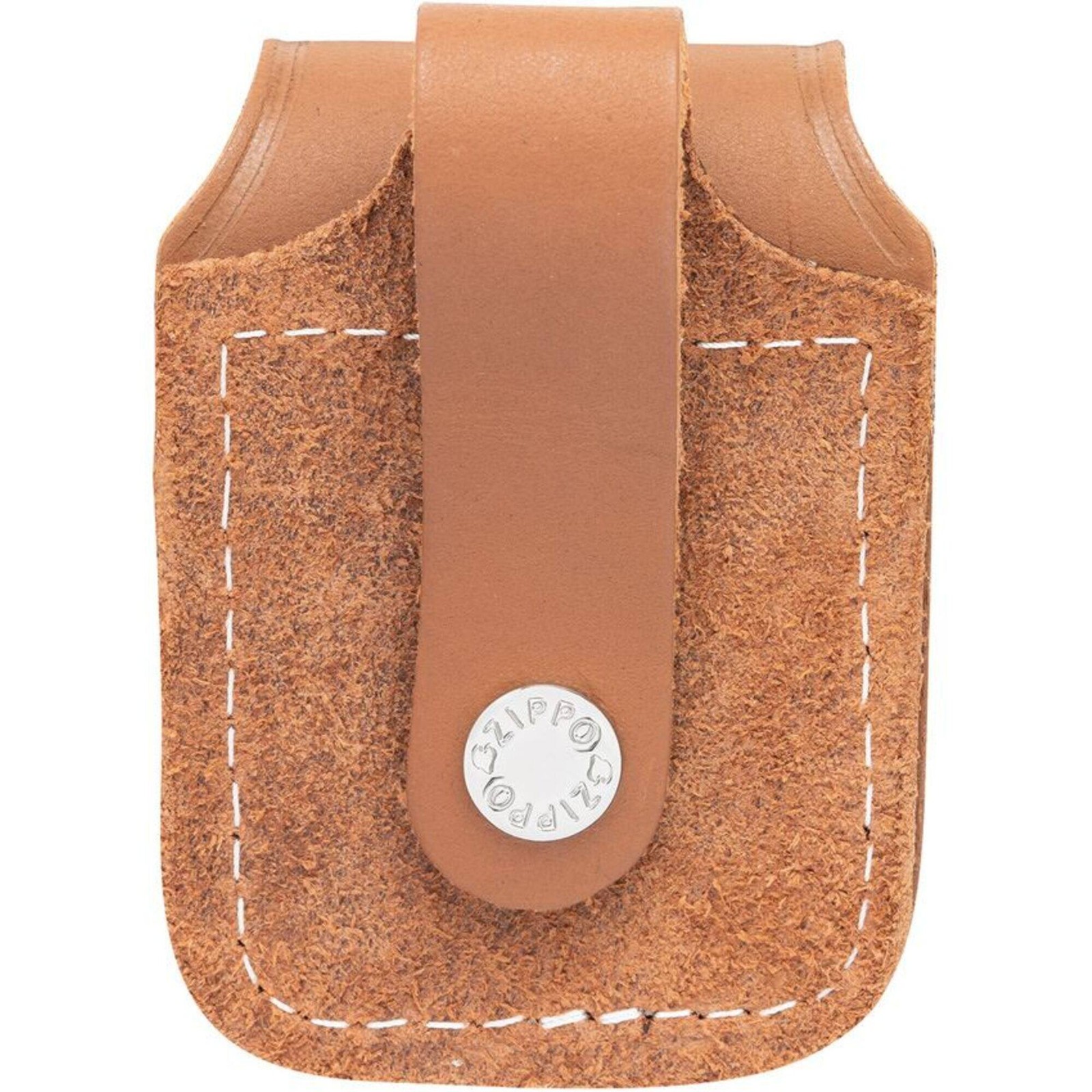 Zippo Lighter Pouch Stylish Design Genuine Leather with Wide Loop Camel 47003