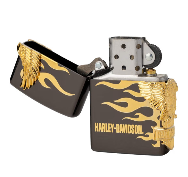 Zippo Harley Davidson HDP-01 Side Metal Gold Eagle Lighter Japan Limited Model