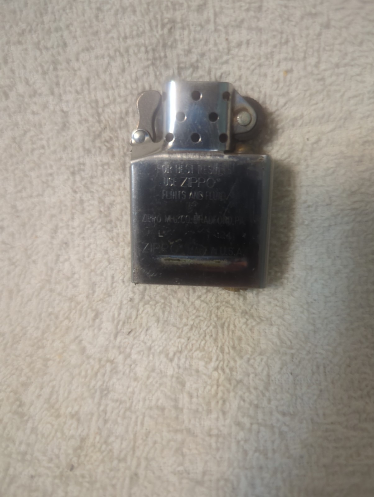 A 25 VINTAGE ZIPPO SLIM FLIP TOP Brass LIGHTER , Pre-owned, Bradford,PA,