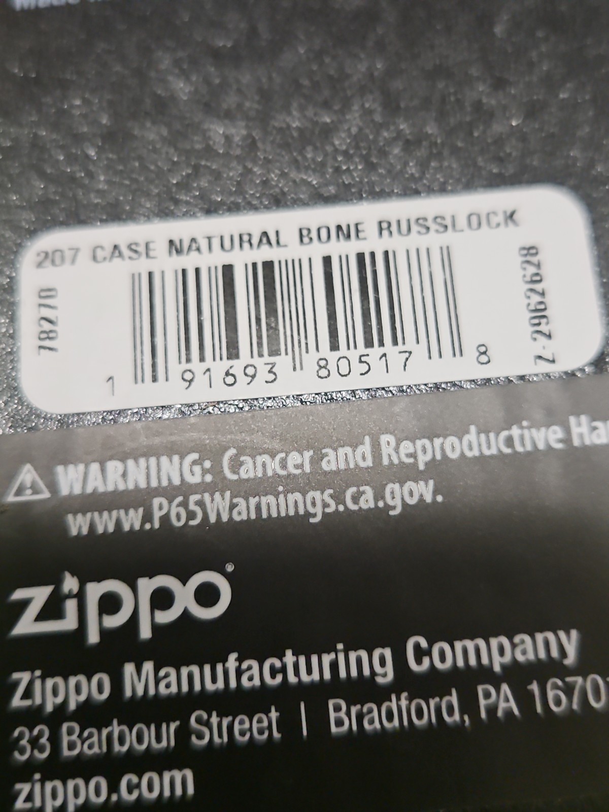 CASE XX RUSSLOCK FEATURED * ZIPPO LIGHTER * NEW AND UNFIRED