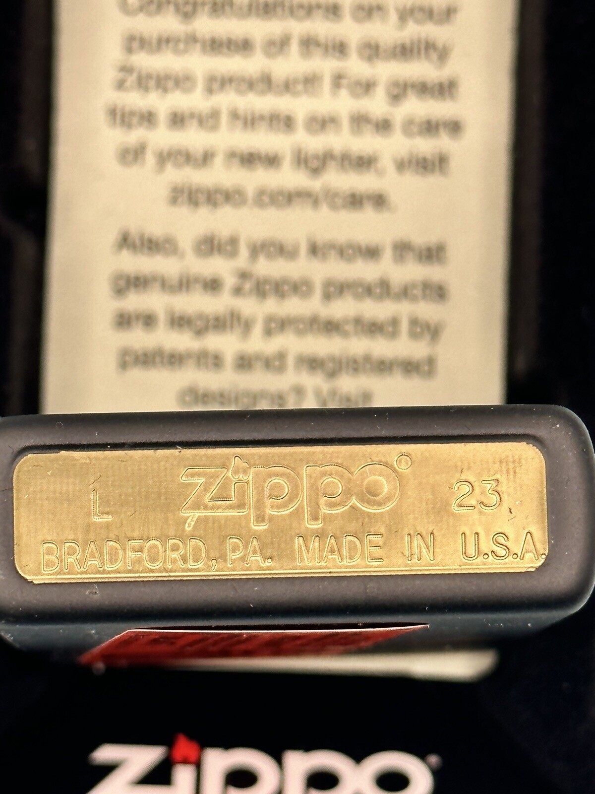 2023 Gold Camel Design Black Matte Zippo Lighter NEW