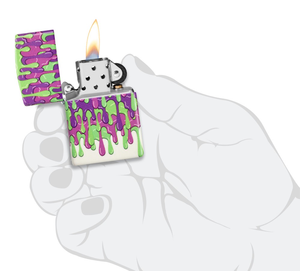 Zippo Glowing Slime Design Glow in the Dark Windproof Pocket Lighter, 49193-1…