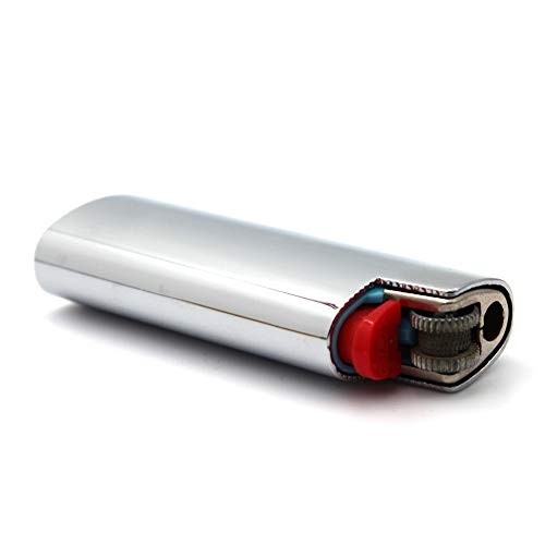 Metal Lighter Case Cover Holder Pouches for BIC Mini Size Lighter Type J5 Silver