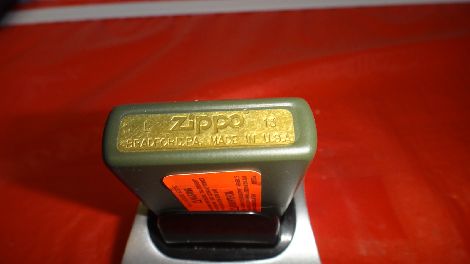 Vintage 2013=221=Baseball Girl in Red=ZIPPO Fuel Lighter Green Matte=NIB=USA=