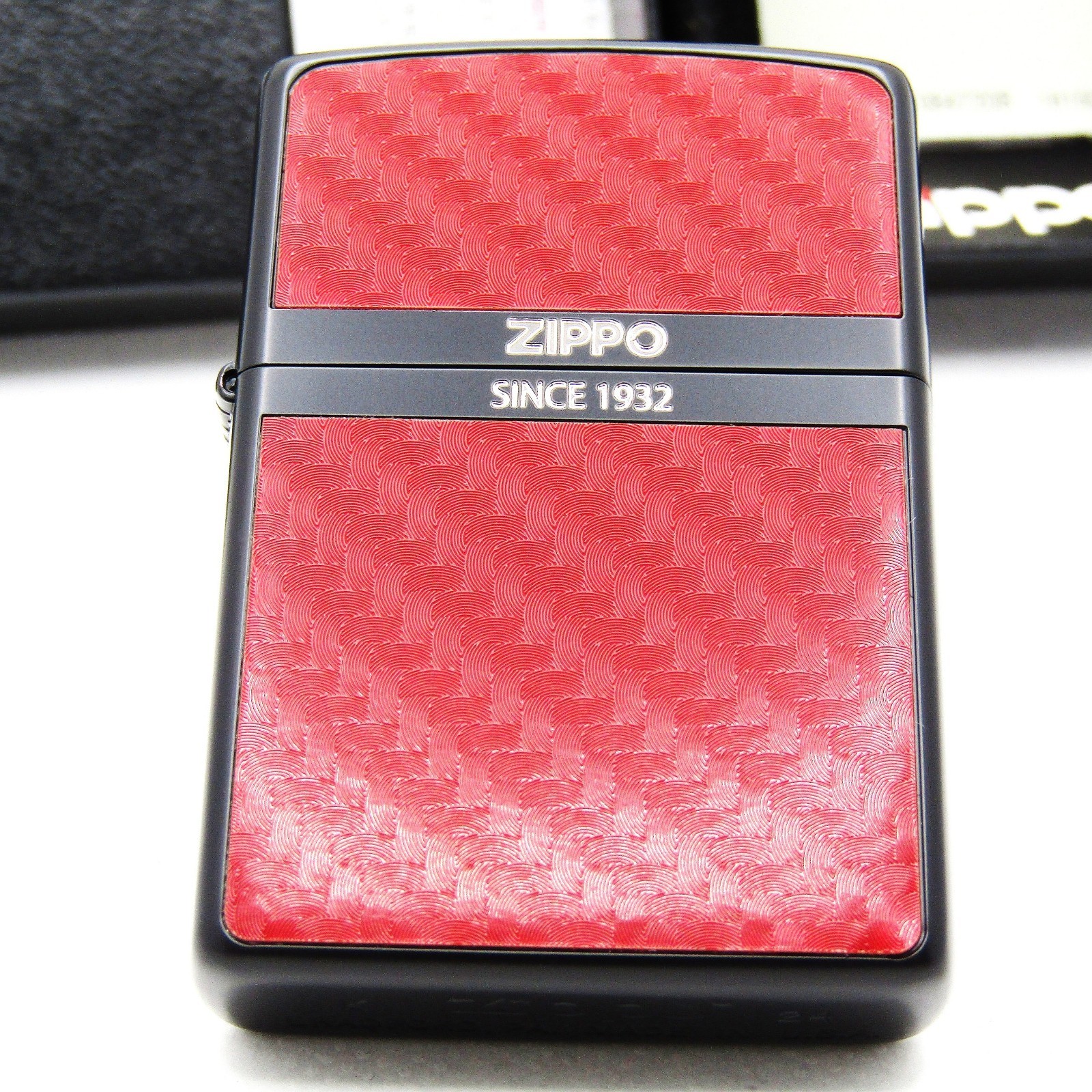 Black Red Carbon 2 Sided Zippo Oil Lighter 2024 MIB
