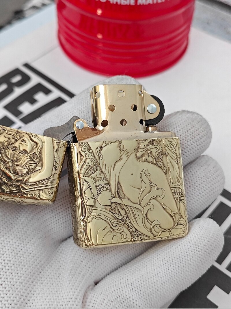 Medusa Relief 5-Sided Engraved Collectible Zippo Lighter Gift For Men