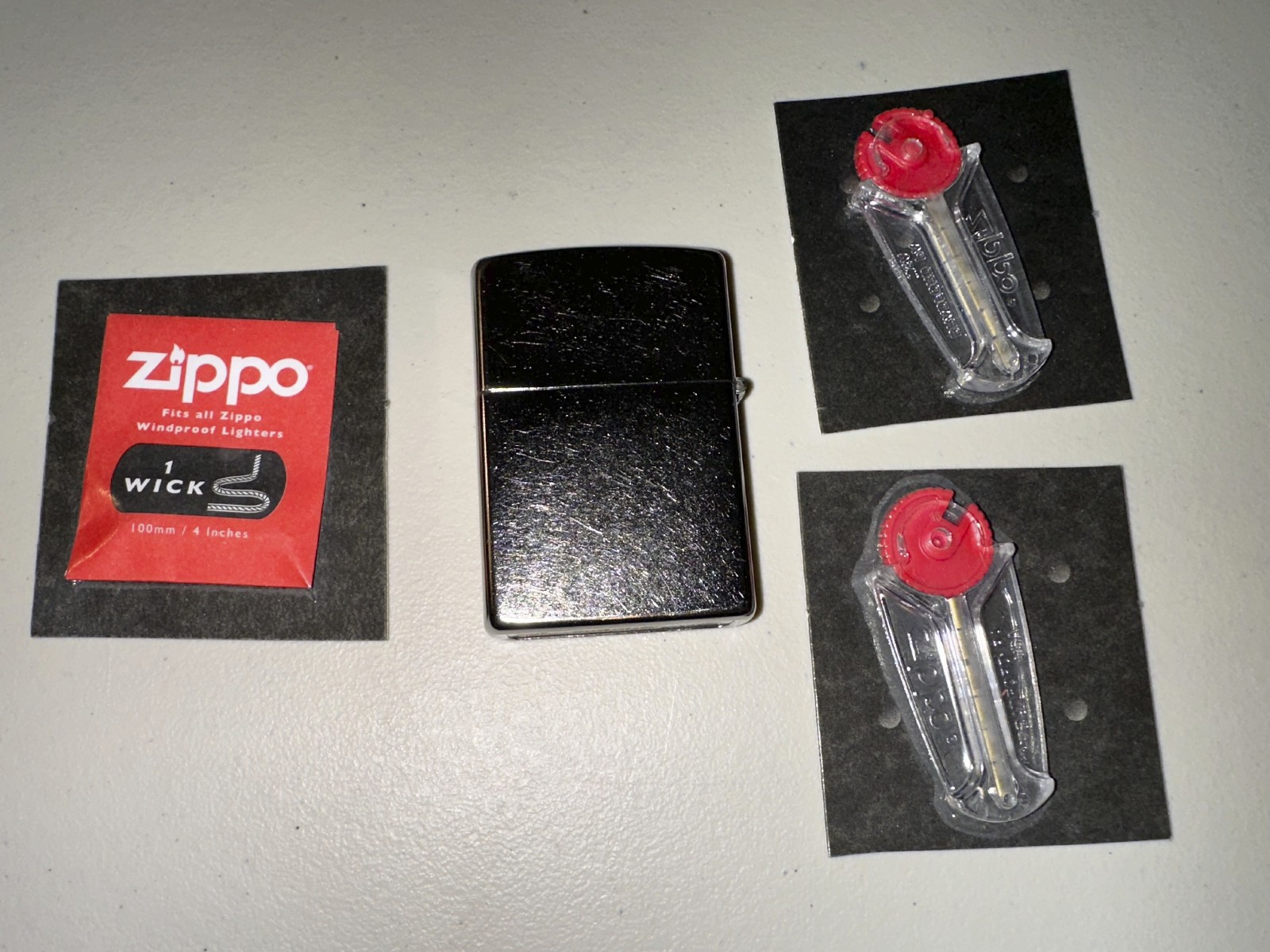 Zippo Lighter with 12 Flints and Genuine Wicks, Bradford PA Lighter 16