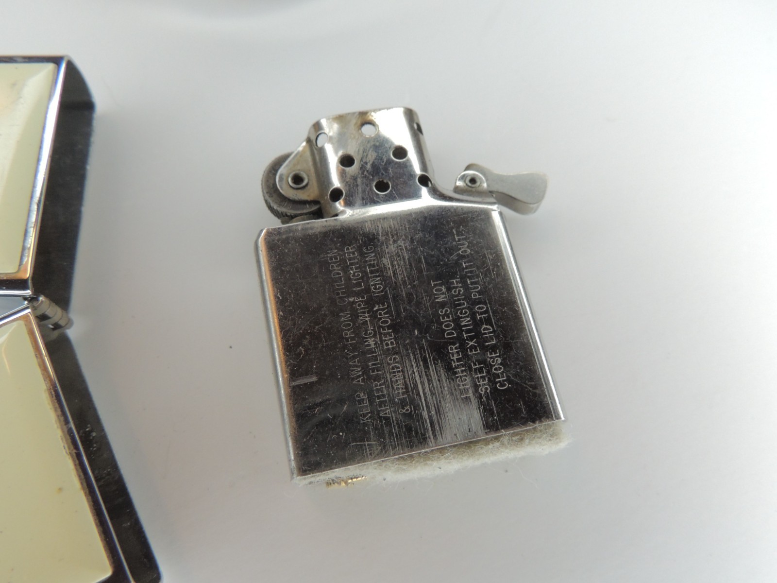Vtg 1995 Scrimshaw Boat Lighthouse Nautical Zippo Flip Top Lighter USA As Is
