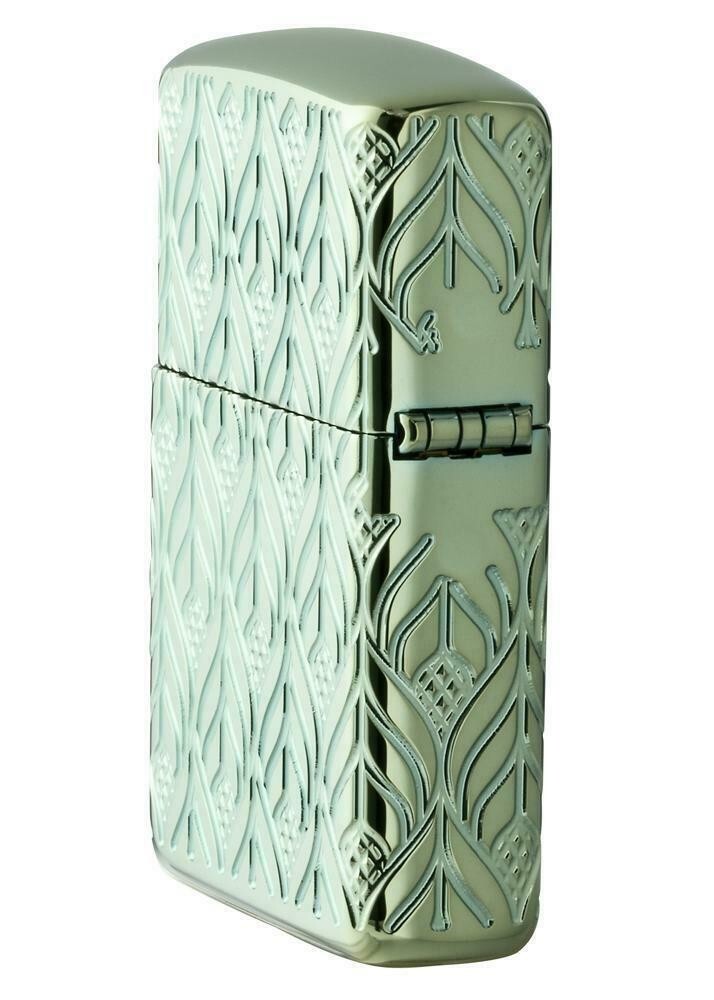 Zippo 49054, Chinese Dragon Deep Carved Armor High Polish Green Lighter, NEW
