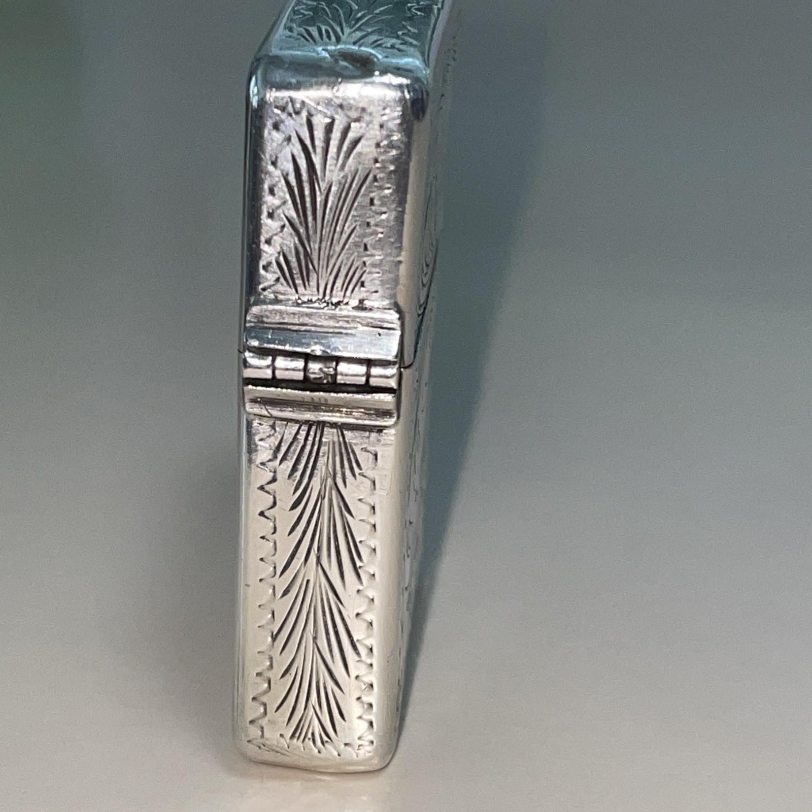 Sterling 800 Silver Edwardian Engraved Vintage Cigarette Lighter insert Zippo