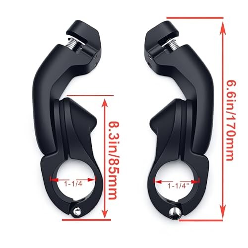 Motorcycle Highway FootPegs Mount Clamp 1 1/4″ Short Angled Black#Clamps#1