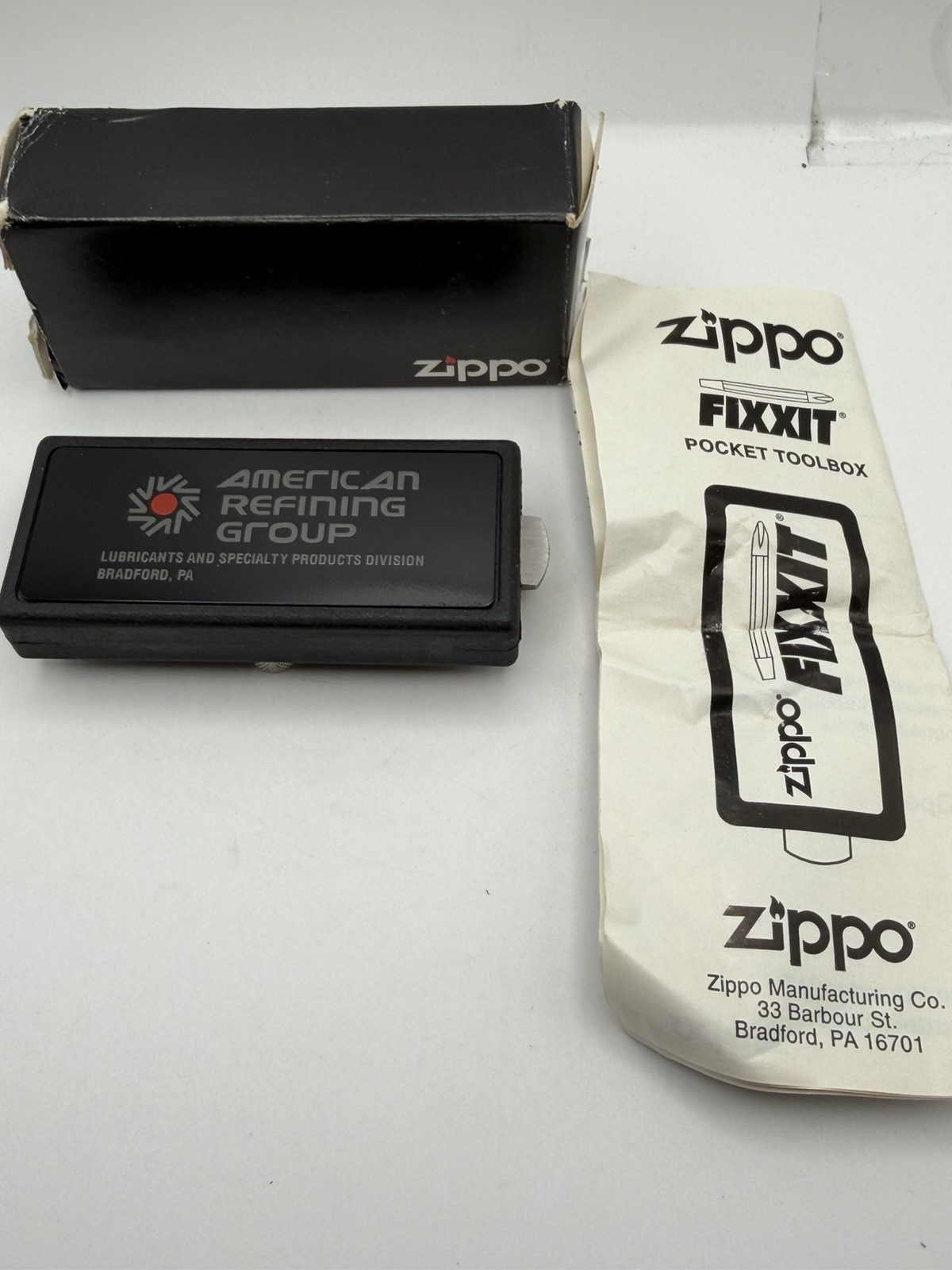 American Refining Group Advertising Zippo Fixxit Pocket Toolbox B40