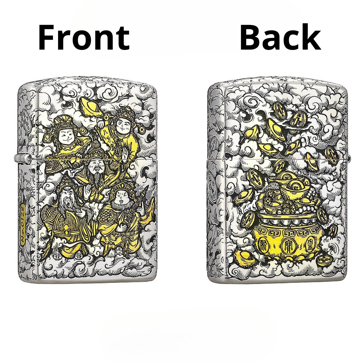 Zippo Armor Five-Way God of Wealth Lighter Smoked Silver Limited Edition