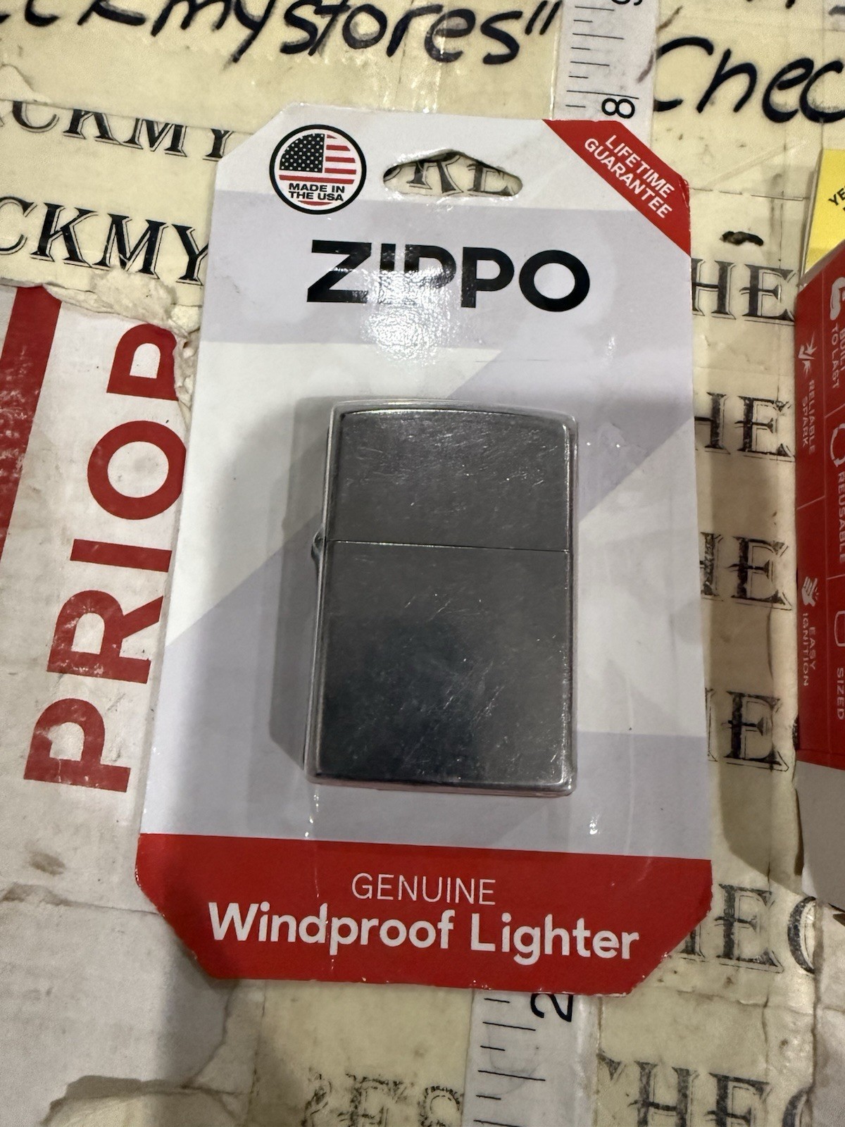 Zippo WPL Chrome Lighter & Zippo Yellow Flame Butane Insert Regular, Made USA