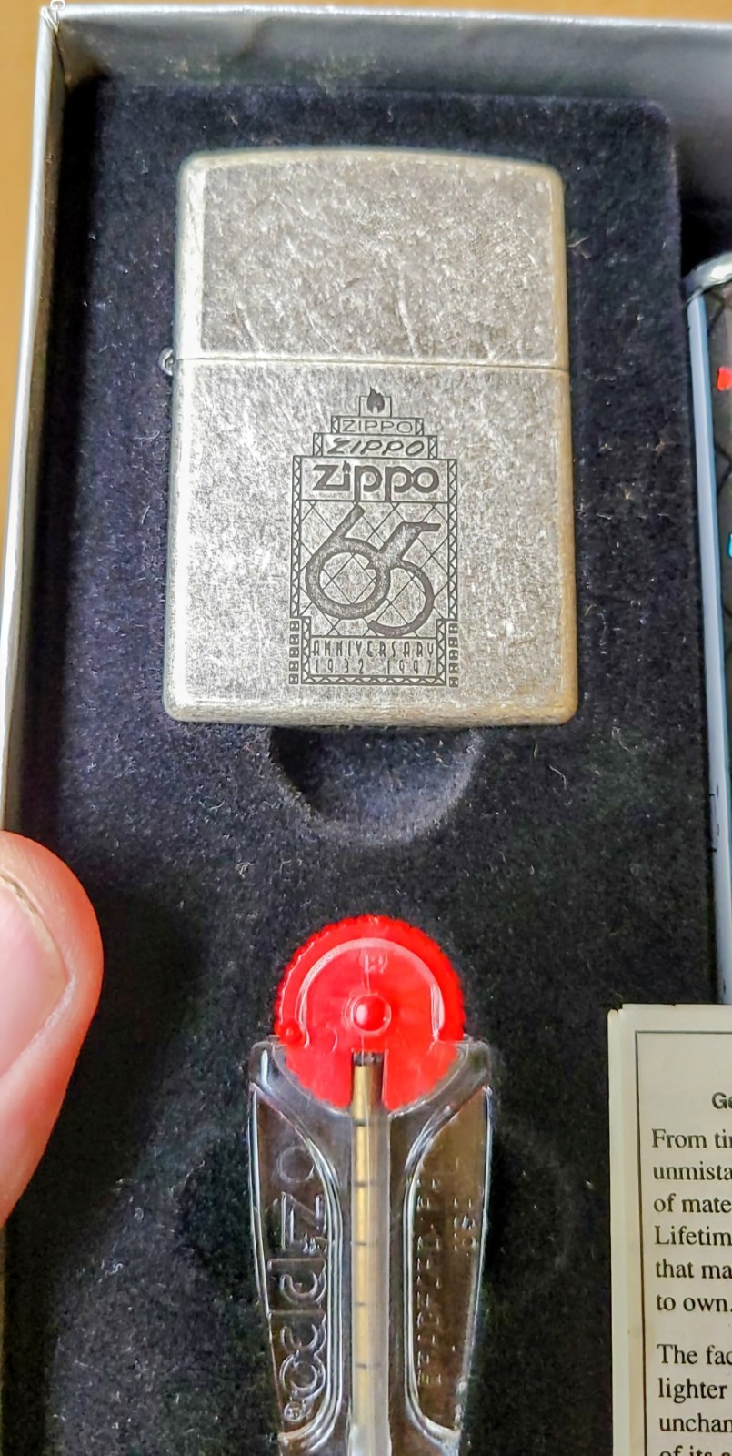 1997 Zippo 65th Anniversary Limited Edition Collectors Set w Fuel Can & Flints