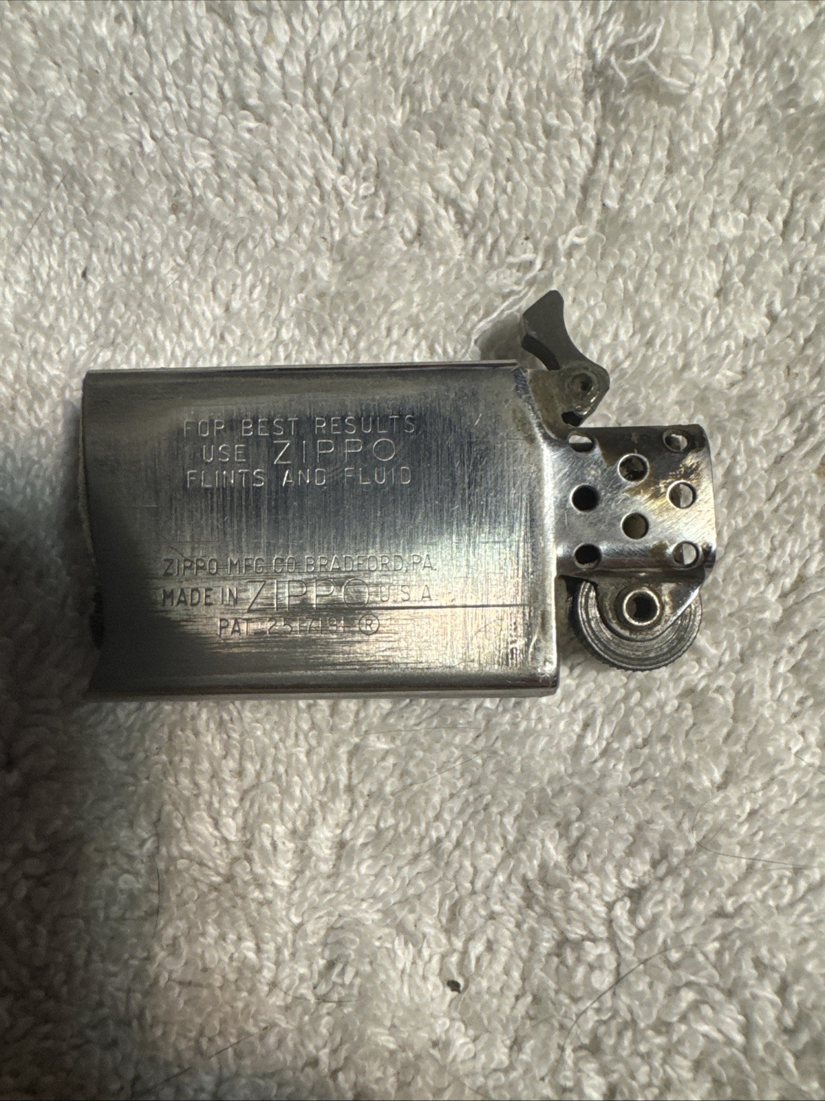 Vintage 1950s Zippo Chrome Slim Lighter Etched & Engraved CEM C.E.M. With Box