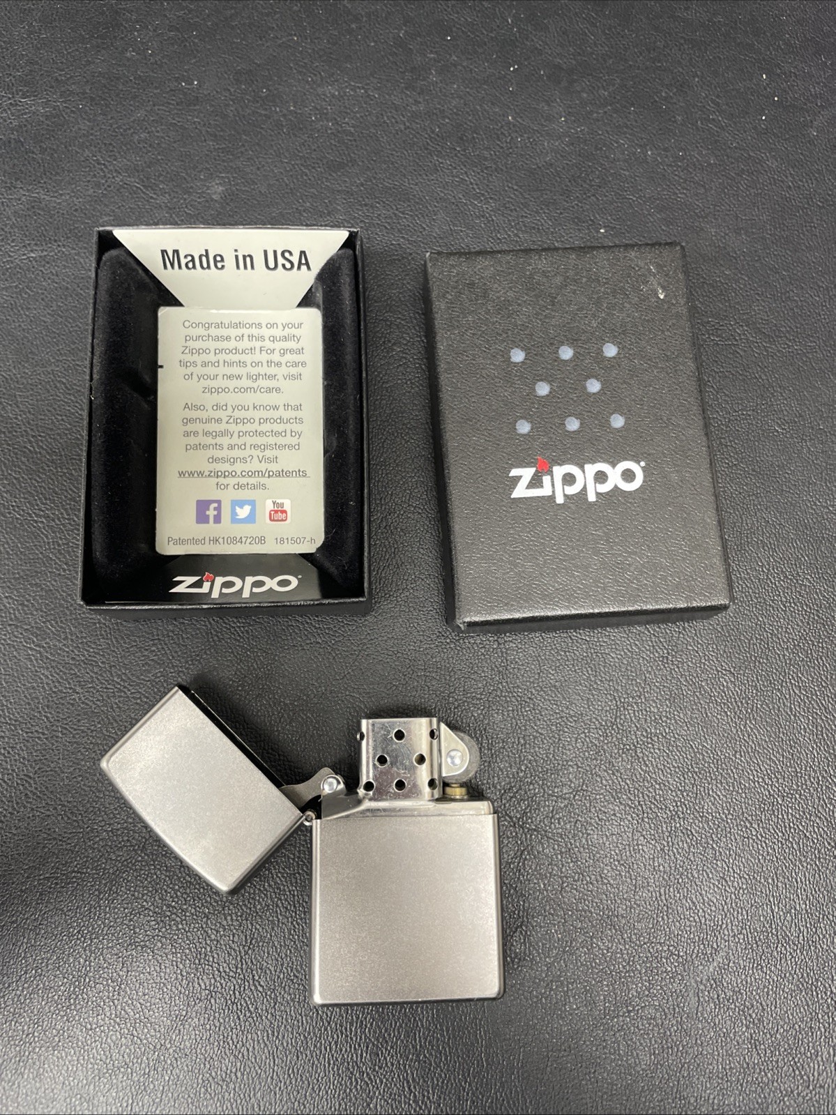 Classic Zippo Lighter, “J – 16”, Mint In Box, Made In U.S.A.
