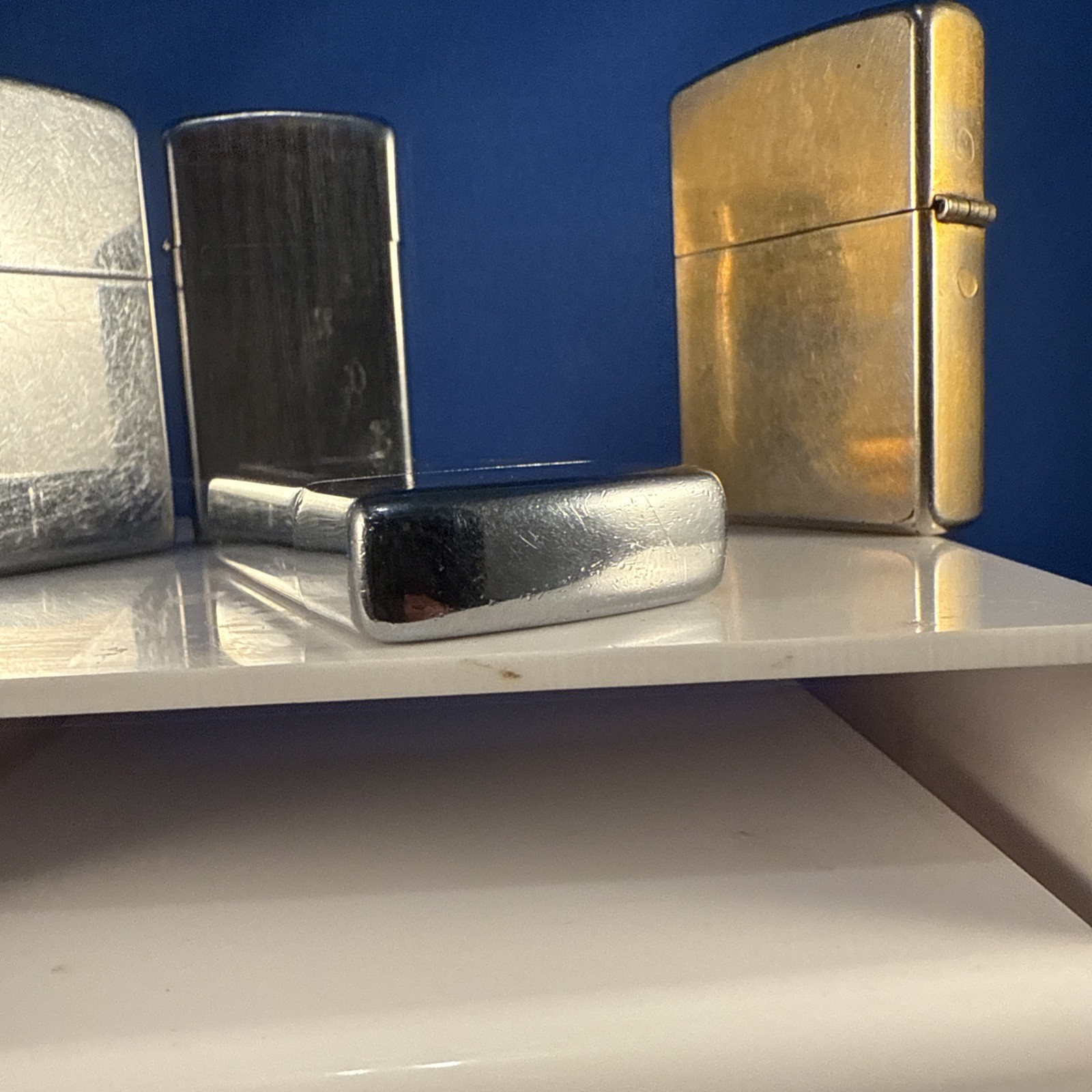 Zippo Lighters (Lot Of 4) Used 2 Slim 2 Regular J 07, A 03, 11 1, 1 1 All Strike