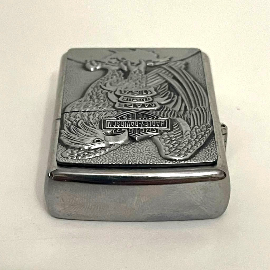 Harley Davidson Made In The USA Eagle On Top Of The World Zippo Lighter With Box