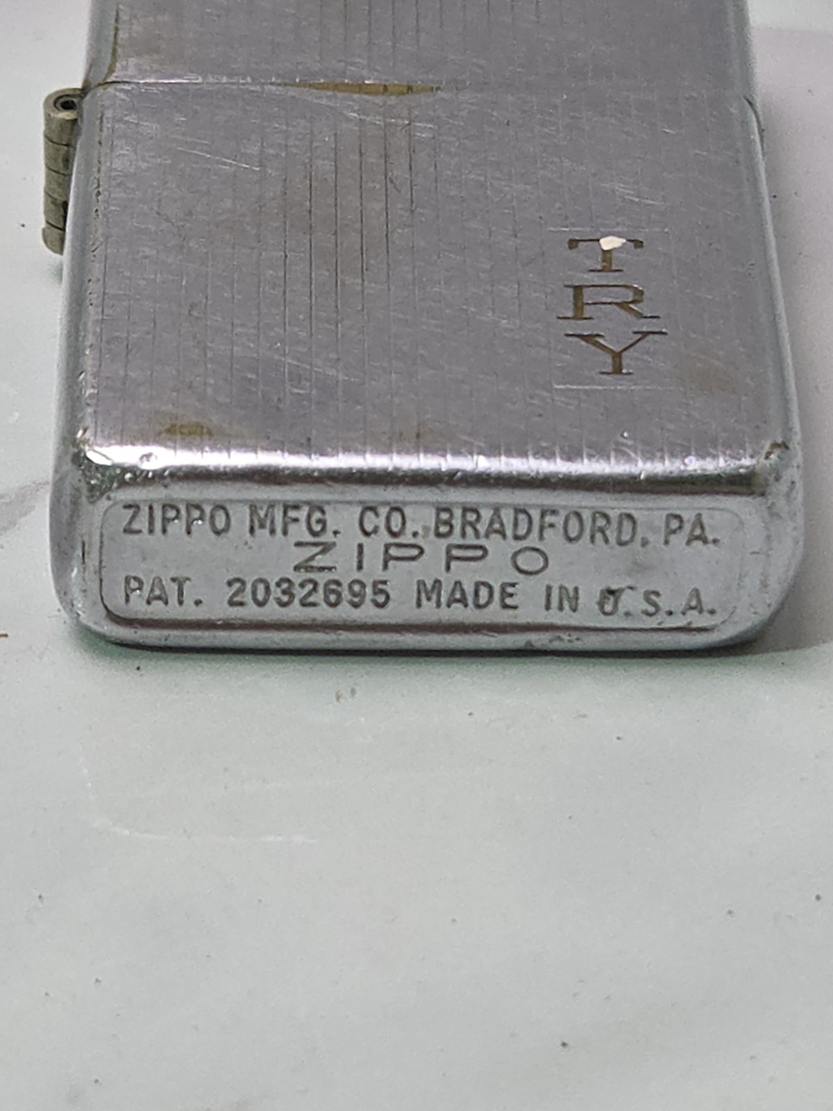 Vintage zippo 1947-1948 Pin Stripe „TRY“