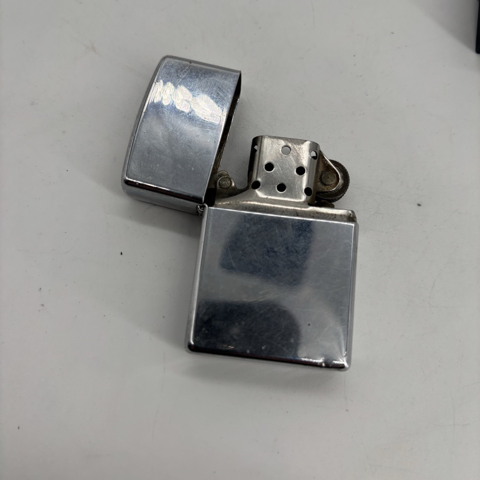 Vintage Chrome Zippo Lighter In Plastic Case Untested