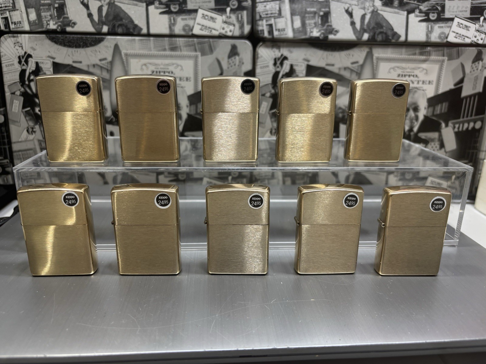 Lot 10 PCS Zippo Brushed Brass cases Only Zippo Cases