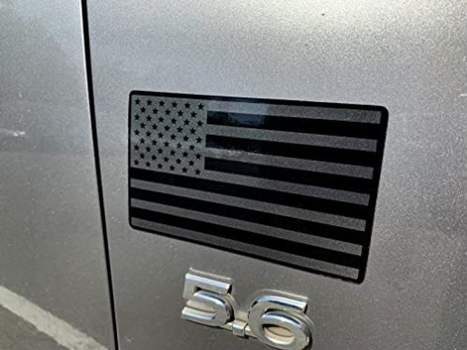 USA Flag Magnet Decals for Cars Trucks 2pcs Forward and Reverse 5″x3″ Black