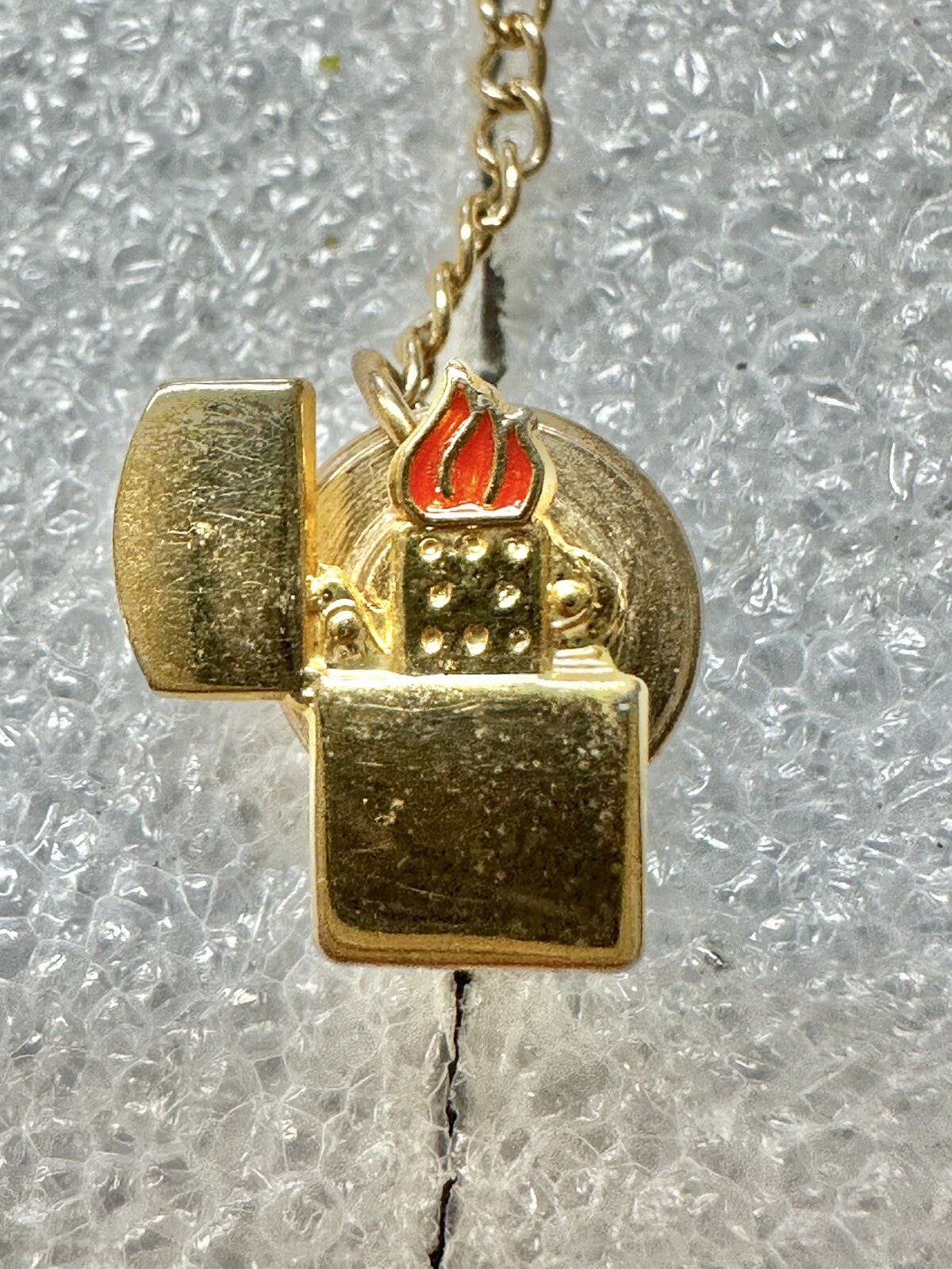 Zippo Lighter Gold Tone Tie Hat Lapel Tack Pin The Flame Since 1932 Rare