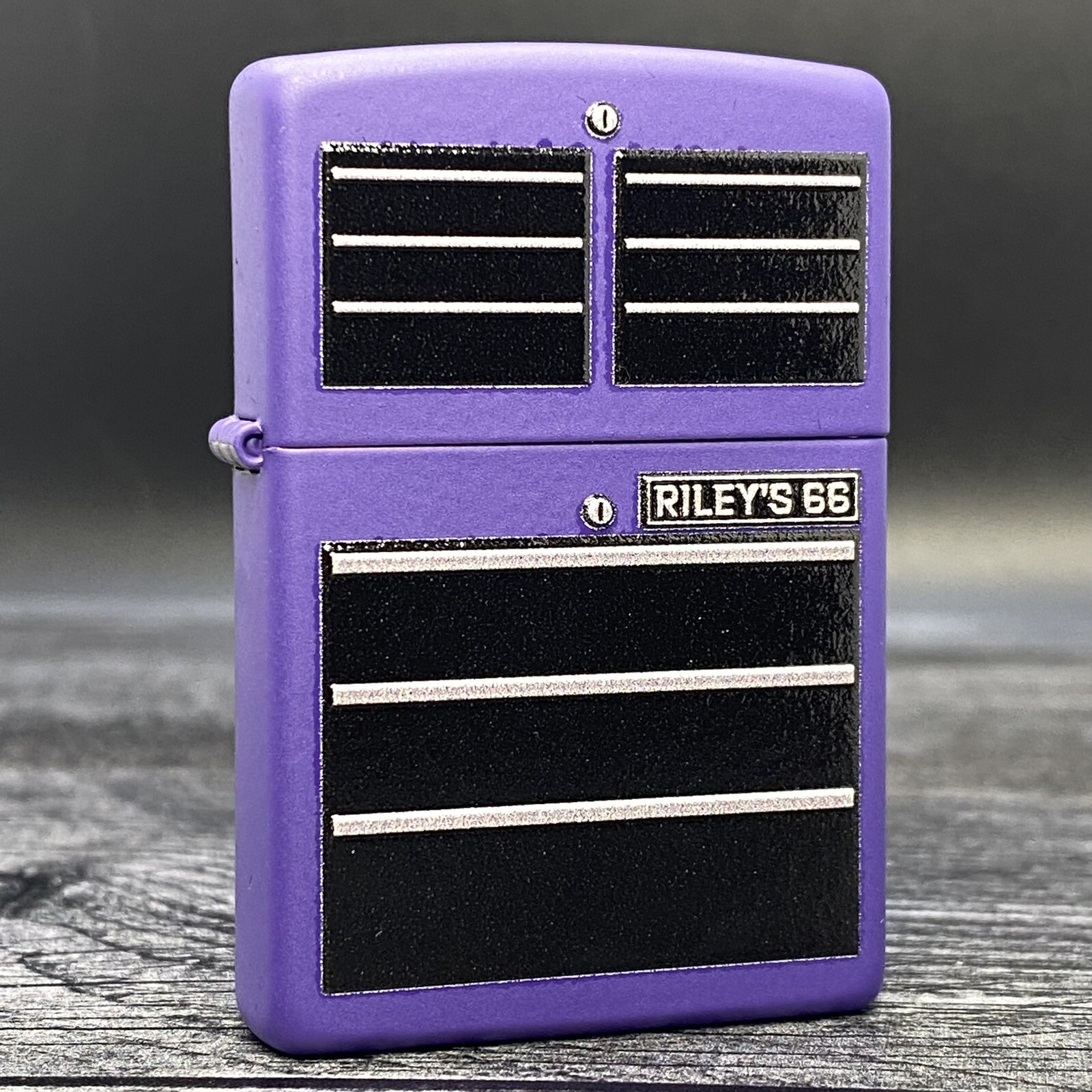 EXCLUSIVE! Riley’s 66 Zippo Lighter – Toolbox – Texture Print – Purple Matte