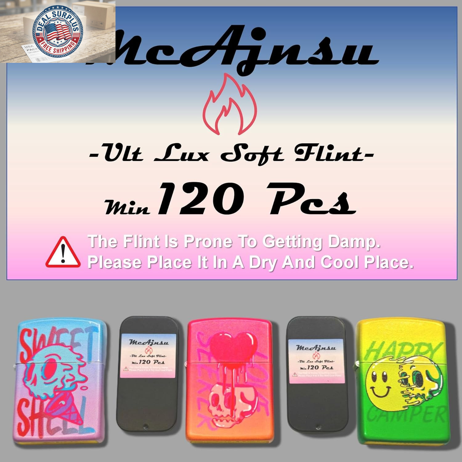 120Pcs Premium Lighter Flints | Universal Refills for Zippo, Clipper & Most Ligh