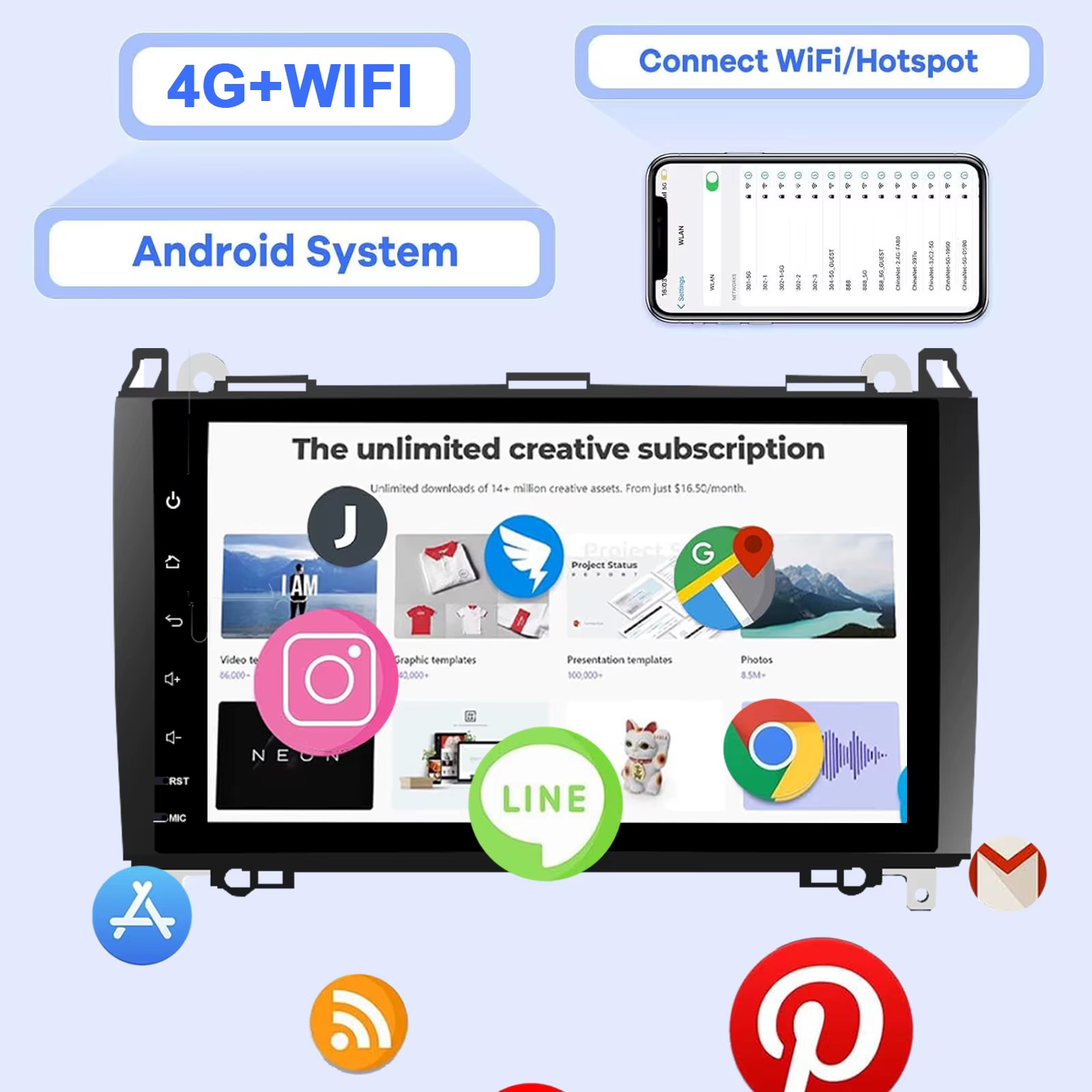 9’Android Car Radio for Benz W169 W245 B16 B170 B180 B200 W639 Vito Viano W906 M