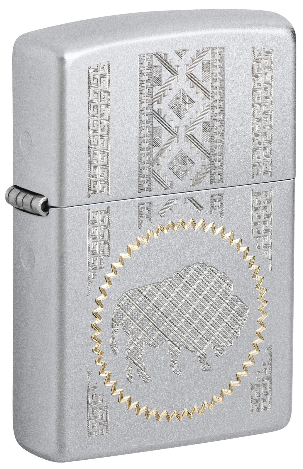 Zippo Lighter: Engraved Buffalo Design – Satin Chrome 81588