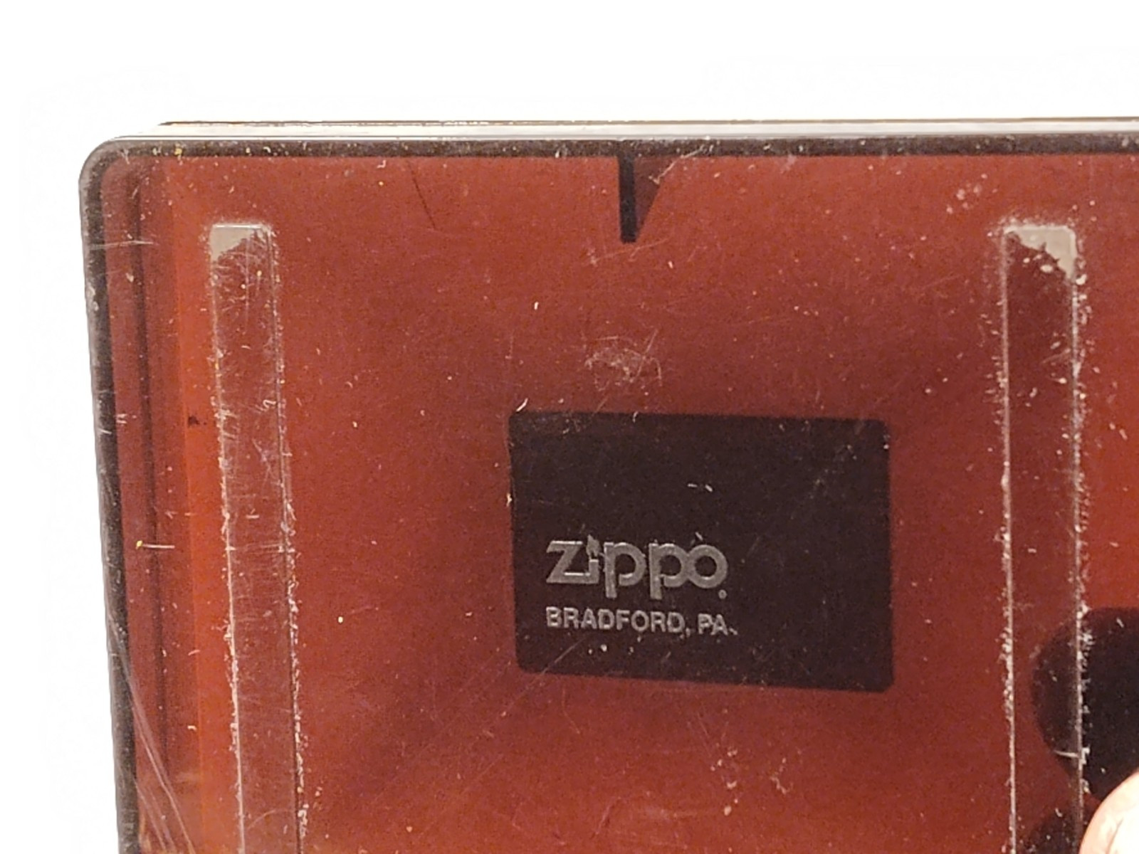 Vintage Zippo Playing Card Box Plastic Amber Double Slot
