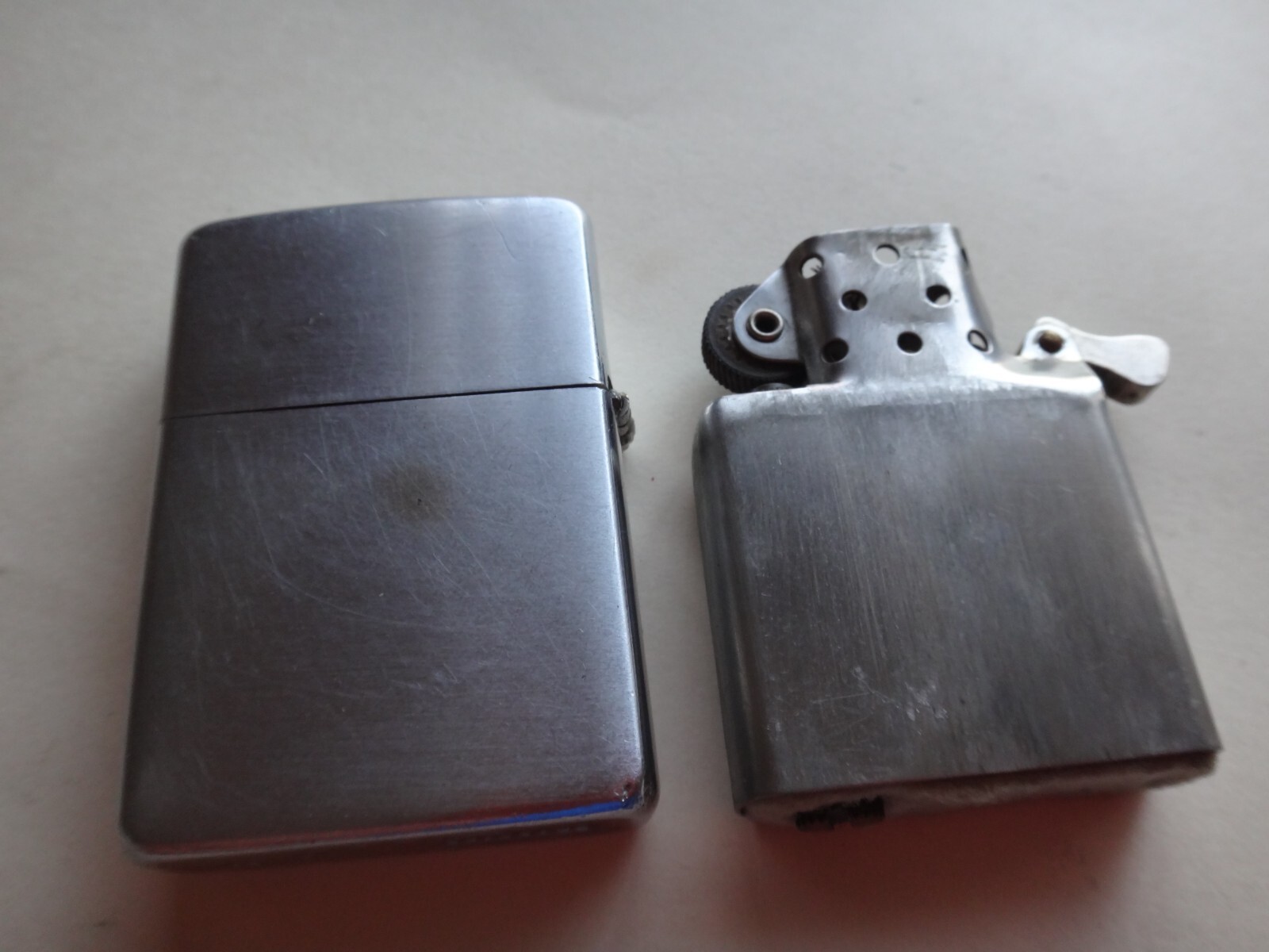 Vintage Circa 1958-59 Brushed Chrome Zippo Lighter PAT. 2517191 PAT. PEND.