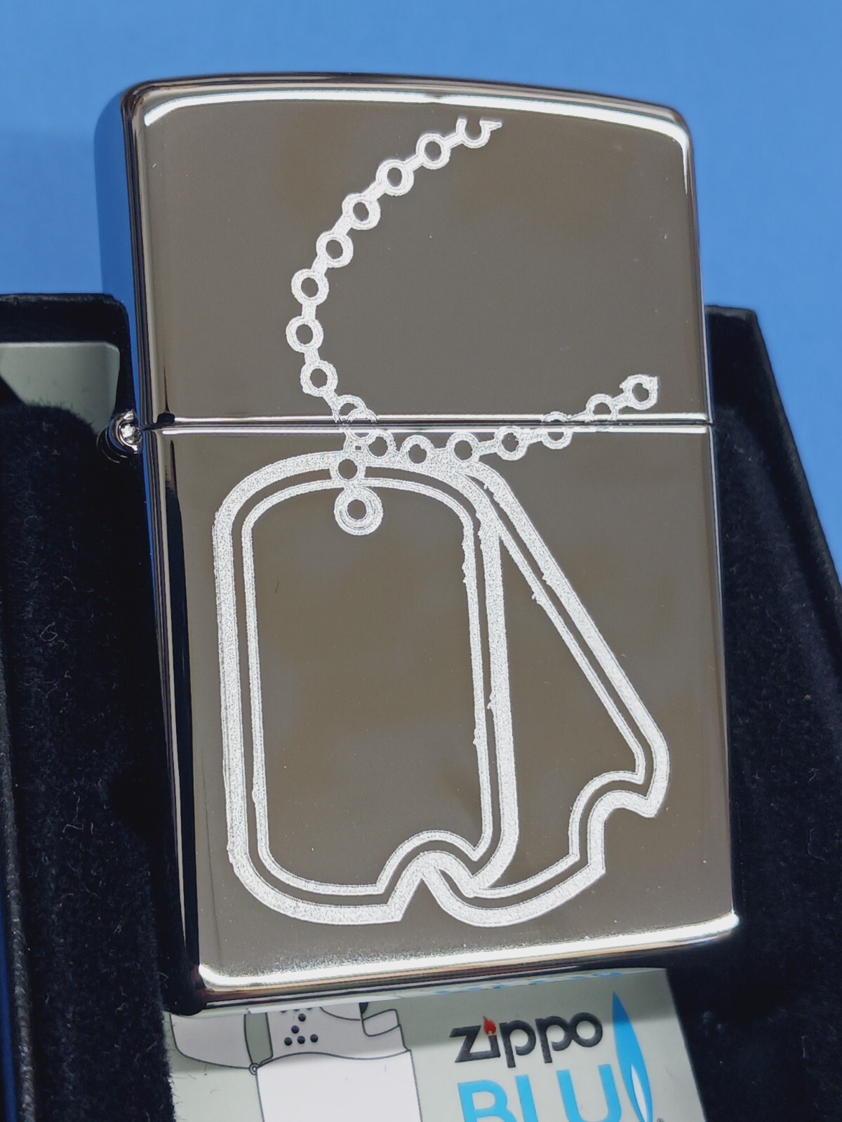 Zippo Dog Tags Etched High Polish Chrome 24836
