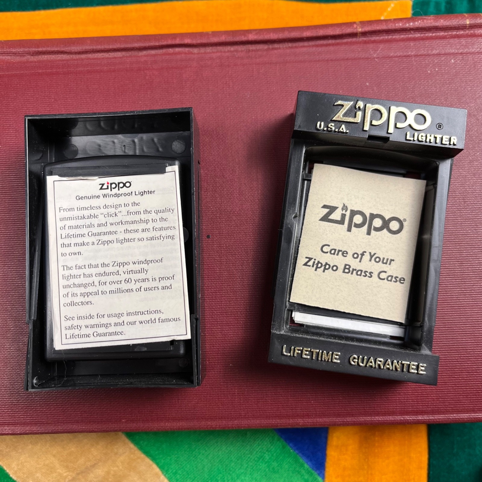 Lot of 2 Original USCGC BEAR WMEC-901 Unfired Military Zippo Lighter Brass SS