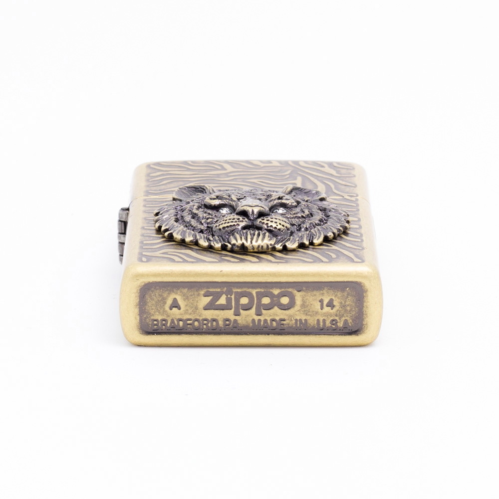 Zippo Lighter Tiger Face Crytal Eyes Genuine Org Packing 6 Flints set GIFT
