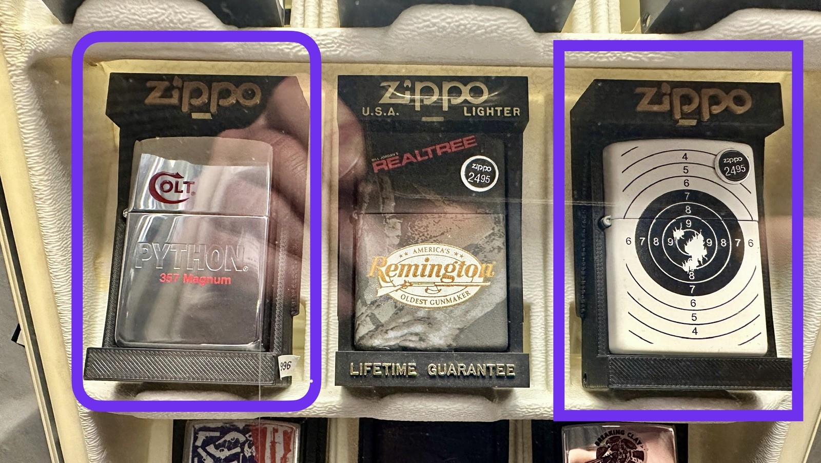 3D Printed Recreation Zippo Black Plastic Vintage Display Box Case 4 Pack