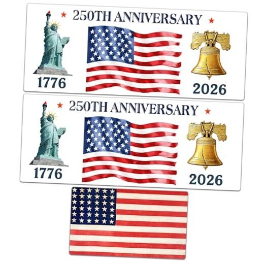 250th Anniversary USA Reflective Magnets – 1776-2026 Commemorative Decals, The