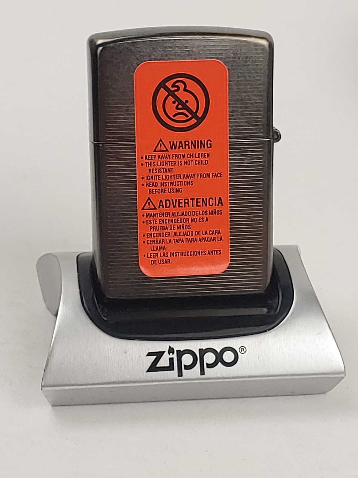 Zippo Marlboro Stripe Windproof Lighter w/ Zippo Black Leather Pouch in Gift Box
