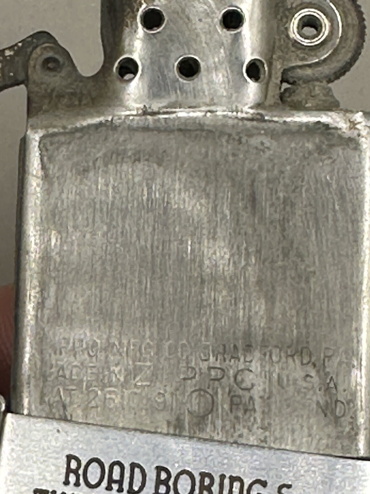 Vintage 1958 Road Boring & Tunneling Co. Texas Company Advertising Zippo Lighter