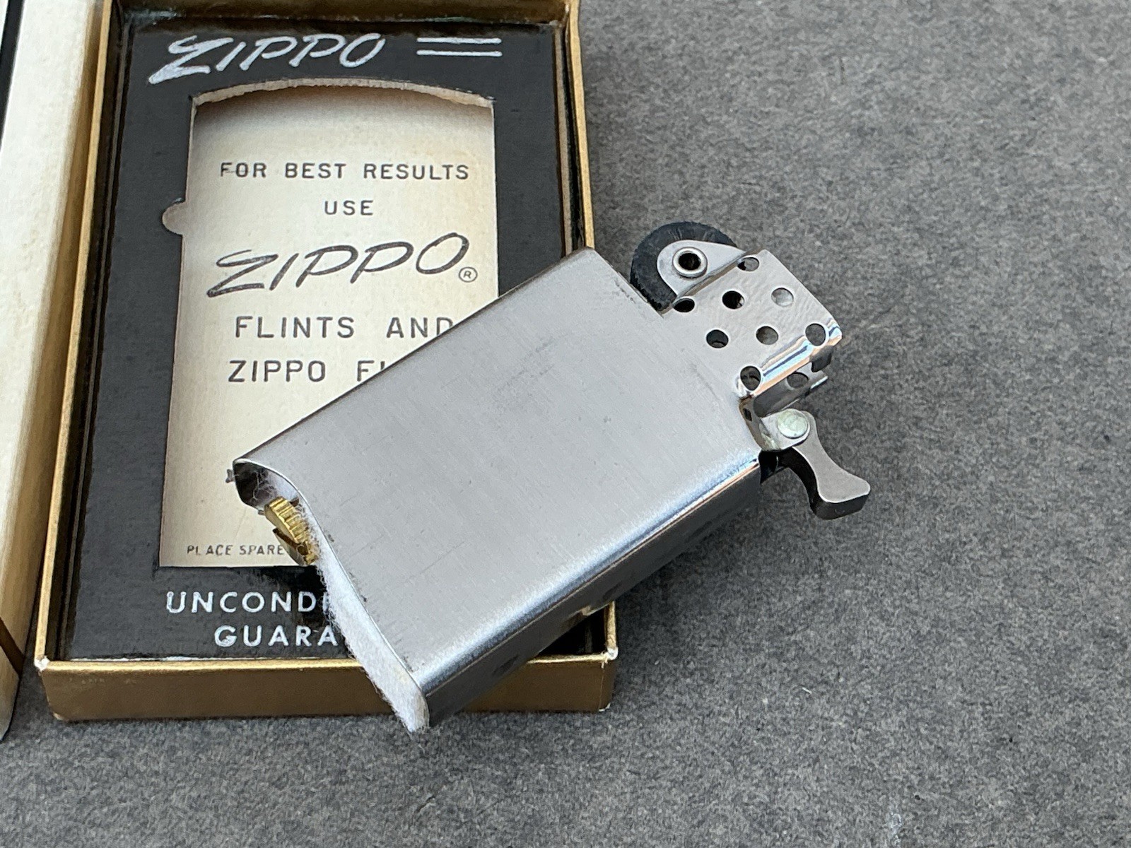 Vintage 1963 Zippo Lighter Slim Advertisement Texas Truck Service Pat,# Insert