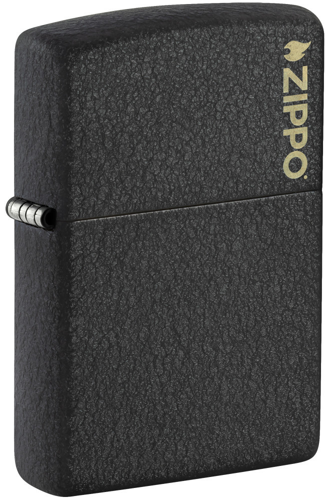 Zippo Classic Black Crackle® Zippo Logo Windproof Pocket Lighter, 236ZL