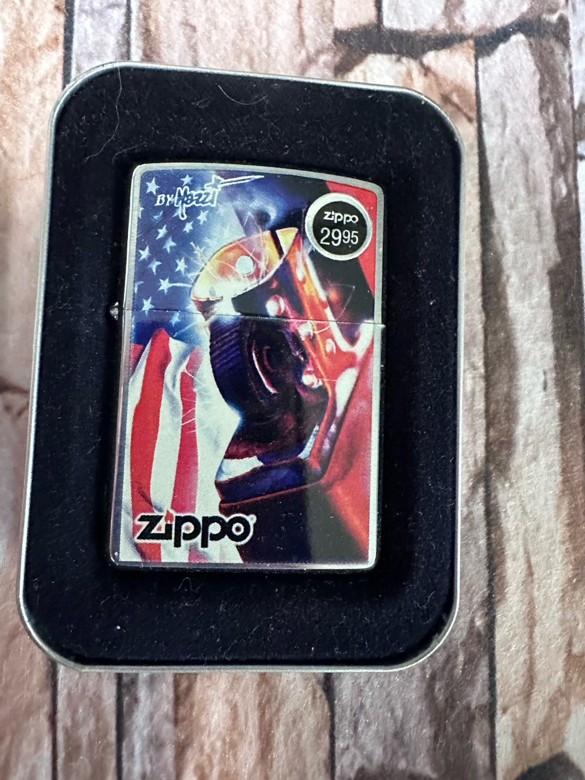 NEW MINT 2007 ZIPPO LIGHTER MAZZI American Flag Sealed In Tin