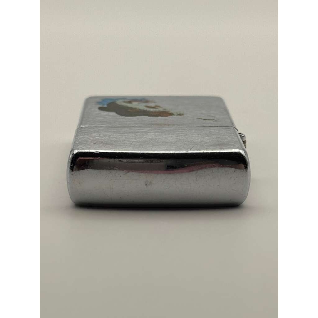 Vintage 1997 Zippo Bass Fish Satin Chrome Pocket Lighter February XIII Used USA.