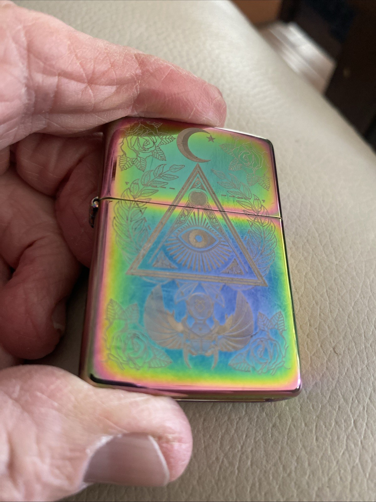 Spectrum Eye of Providence Design Multi Color Windproof Pocket ZIPPO Lighter